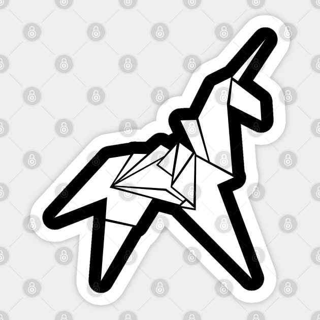 Origami Unicorn Sticker by familiaritees